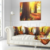 Designart jesenja stabla na suncu - pejzažni štampani jastuk za bacanje - 16x16