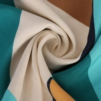 USMIXI ženske vrhove modne boje blok lagane tuničke majice Ljetni casual kratkih rukava V-izrez Geometrijska bluza za ispis Plavi s