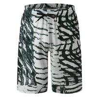 Crna ploča kratke hlače Muške opruge Summer Leisure Party Party Beach Hawaii Print Laceup Shorts