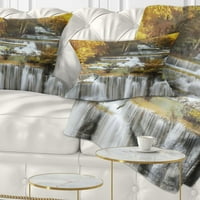 Designart jesenji vodopad Huai Mae kamen-apstraktni jastuk za bacanje - 12x20