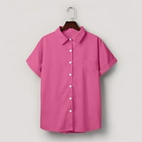 Ženski ljetni vrhovi ženski ljetni Casual čvrsti V izrez kratki rukav majica bluza Plus Veličina bluze