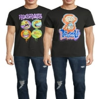 Nickelodeon Rurgats muški i veliki muški Reptar i Tommy kratki rukavi grafički Tees, Pack