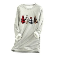 Ženske Smiješne Božićne Majice Slatka Plus Veličina Ružni Božićni Džemper Dukserice Dressy Casual Bejzbol Majice Jesen Zimska Moda