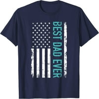 Drvo Očev dan Najbolji tata ikada sa američkom američkom zastavom kratki rukav T-Shirt