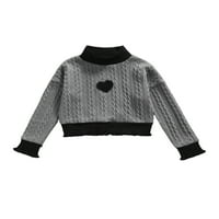 BMNMSL Kid Love Heart džemper kontrast boja dugih rukava Turtleneck Pulover