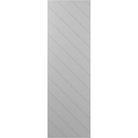 Ekena Millwork 12 W 51 H True Fit PVC dijagonalni šlag Moderni stil fiksne roletne, prikriveni
