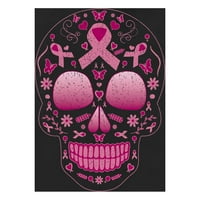 Divlji bobby ružičasti rak dojke šećer lubanje svijenstvom za dojke žene standardne V-izrez Tee, crna,