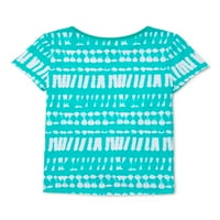 Justice Girls Shibori Tie-Dye Tie-Prednja Grafička Majica, Veličine 4 - & Plus