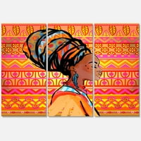 Designart 'portret afroamerikanke sa turbanom I' moderni platneni zidni umjetnički Print