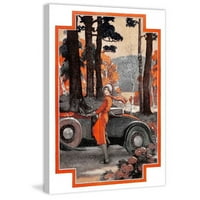 Marmont Hill Lady in Orange slika Print na platnu