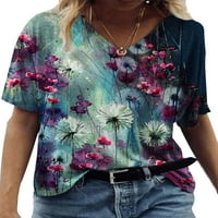 Ženski ljetni cvjetni s majicama Thirl Ladies Casual Chort rukava Tunic Tops bluza