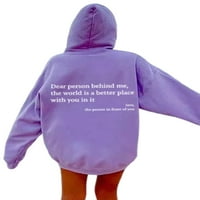 Abtel ženske dukseve pulover dukseva Ležerne dukserice dame labave fit pada dukseri Purple 2xl