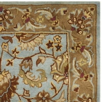 Baština Konstantinska tradicionalna prostirka vunene vune, plava bež, 2'3 8 '