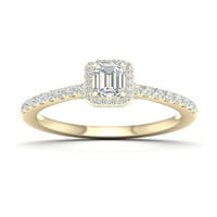 Imperial 10k žuto zlato 7 8ct TDW smaragdni rez dijamantski halo zaručni prsten