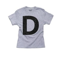 Monogram - D - slovo u pamučnoj majici od pamuke od crne djevojke