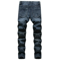 Duge pantalone za muškarce Muški high-end ripped Trendy Slim Jeans Blue XL, AC2903