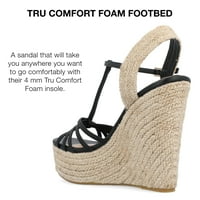 Kolekcija Journee Womens Yara Tru Comfort Foam Buckle Espadrille Wedge Sandale