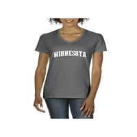 Ženska majica V-izrez kratki rukav-Minnesota