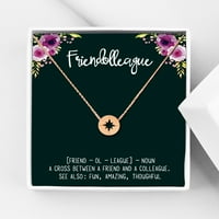 Anavia coworker kompas ogrlica sa karticom, ogrlica prijateljstva od nerđajućeg čelika, poklon prijateljstva,