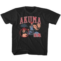 Street Fighter Akumi Gouki Ansatsuken Deca T Shirt, Crna
