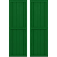 Ekena Millwork 1 2 W 53 H Americraft pet ploča Eksterijer pravo drvo dva jednaka Panel uokvirena ploča-N-letve roletne , Viridian Green