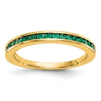 Čvrsta 14k žuto zlato smaragdno zelena maja dragena prstena veličine 6,5