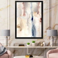 PromenArtict 'Pastel Sažetak s ružičastim tamno plavim i sivim spotovima moderno uramljene umjetničke otiske