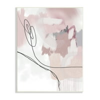 Zauzeto meko ružičasti apstraktni oblici Ležerni moderni uokvireni slikarski list