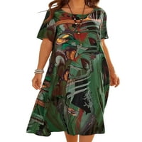 Caprese ženske duge haljine za posadu ljetni sarafan na plaži apstraktni Print Maxi haljine havajski kratki