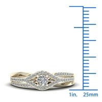 1 3ct TDW dijamant 10k prsten za Bypass od žutog zlata