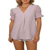 Ženska čipkasta košulja sa V izrezom jednobojna majica bez rukava sa labavim rezervoarom Casual ljetna