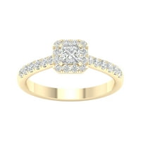 Imperial CT TDW Princess Diamond Halo Angažman prsten u 10k žutom zlatu