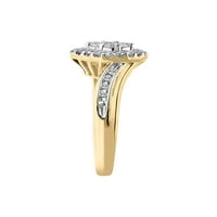 Carat T.W. Diamond 10kt žuto zlatni markizni oblik halo carica zaručnički prsten sa održavanjem