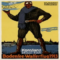 Pilot drži pogled na more u rukama. Njemački poster za morsku avionsku kompaniju. Poster Print nepoznato