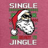 Divlji Bobby, Santa Single i spreman za jingle božićne džemper muškarci dugih rukava, vintage heather