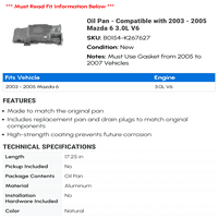 Uljna posuda-kompatibilna sa-Mazda 3.0 L V 2004