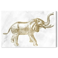 Wynwood Studio životinje zid Art platno grafike' Elephant ' Zoo i divlje životinje - zlato, bijelo