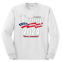 Divlji Bobby, Trump Amerika Tee predsjednik Donald Trump Politički majica dugih rukava, bijela, velika