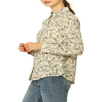 Jedinstvena ponuda Ženska gumba s dugim rukavima dolje D.SDY cvjetna košulja
