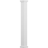 8 10 ' Endura-aluminijumski stub u stilu Empire, kvadratna osovina , bez suženja, teksturirana Bijela završna obrada sa kapitalom i bazom