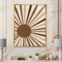 PROIZVODNJAČA 'Svijetli minimalistički sjajni terakota sunčevih zraka' Moderni uokvireni platneni zidni