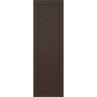 Ekena Millwork 12 W 42 H True Fit PVC Single Panel Chevron Modern Style Fiksni nosač roletne, Raisin Brown