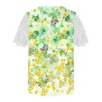 Žene vrhovi seksi čipkasti patchwork rukav labavi dukvi plišani ljuljački košulje Ljetni trendi cvjetni