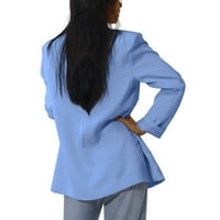 Udoban stilski svestrani Sako QWANG ženski džepni Sako Plus veličine, ženski sako jednobojnog odijela