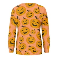 Feternalna ženska Casual Moda Halloween Print Dugi rukav o-izrez pulover Top bluza