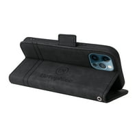 Za iPhone Pro Flip Case, iPhone novčanik slučaj slajd kartica džep Premium PU Koža Folio Flip sa dizajnom utora za kartice zapešće trake Shockproof Kickstand Magnetic Protective Cover, Black