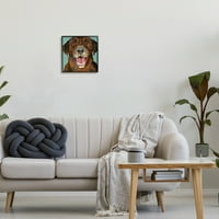 Stupell Industries Collaged Ephemera pas portret slika Brown Labrador grafička Umjetnost crno uokvirena