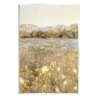 Stupell Industries Yellow Wildflower Blooms Landscape Painting Neuramljena Umjetnost Print Wall Art