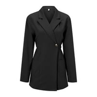 Entyinea predimenzionirani Casual blejzeri za žene dugi rukavi čvrsti kancelarijski kaput kardigani odijelo