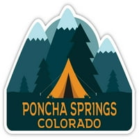 Poncha Springs Colorado Suvenir Vinil Naljepnica Naljepnica Kamp Šator Dizajn
